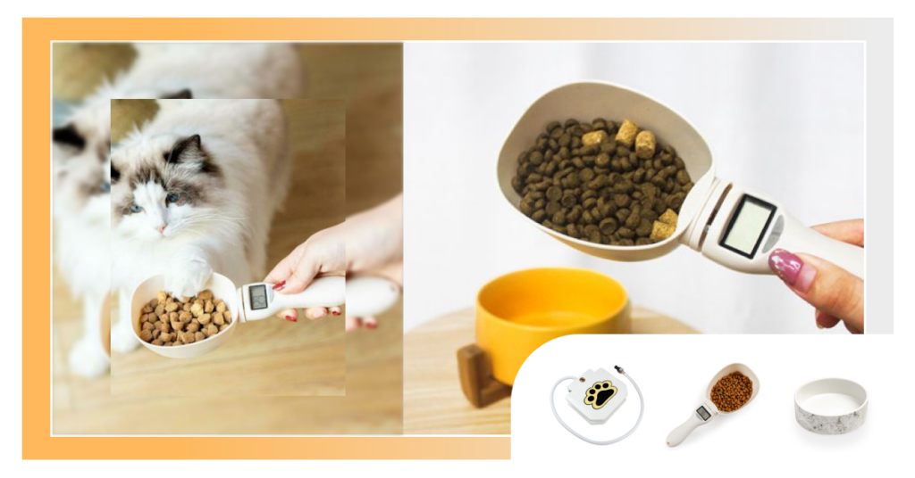 pet food measuring spoon with lcd display